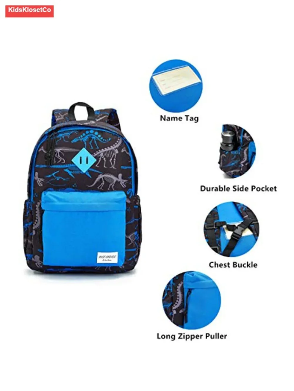 Kids' Preschool Backpack with Chest Strap, Water-Resistant Oxford, Daypack